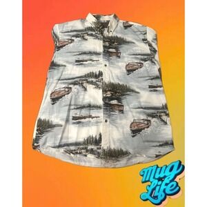 Clearwater Outfitters Men's Button Down Boat Shirt Short Sleeve Size Large
